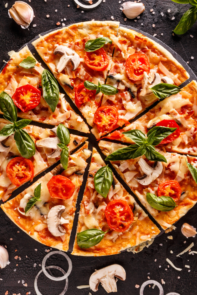 Basil in Homemade Pizza