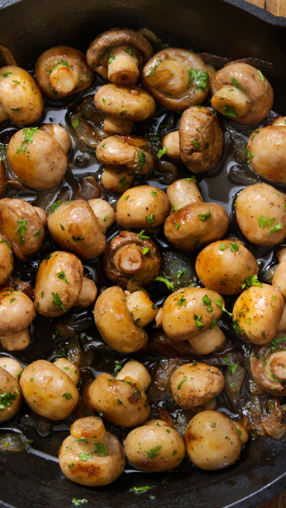 Garlic Butter Mushrooms and Asparagus