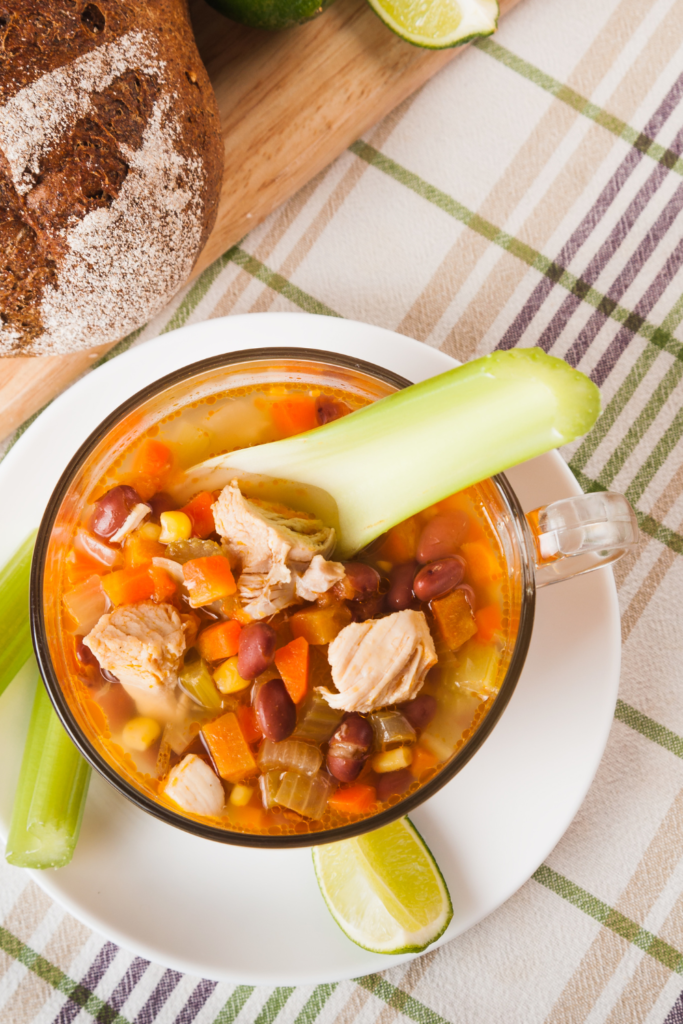 Celery and Roasted Chicken Soup
